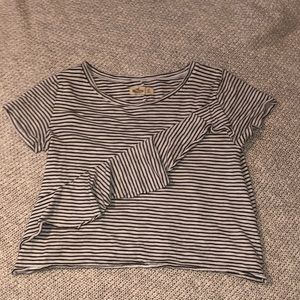 Hollister Co. Black and White Stripe crop top